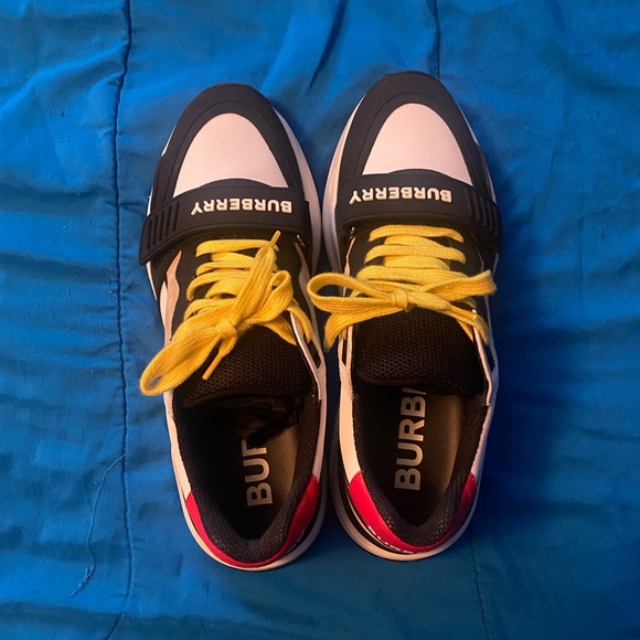 Burberry Nylon, Suede and Vintage Check Sneakers - Picture 2 of 7